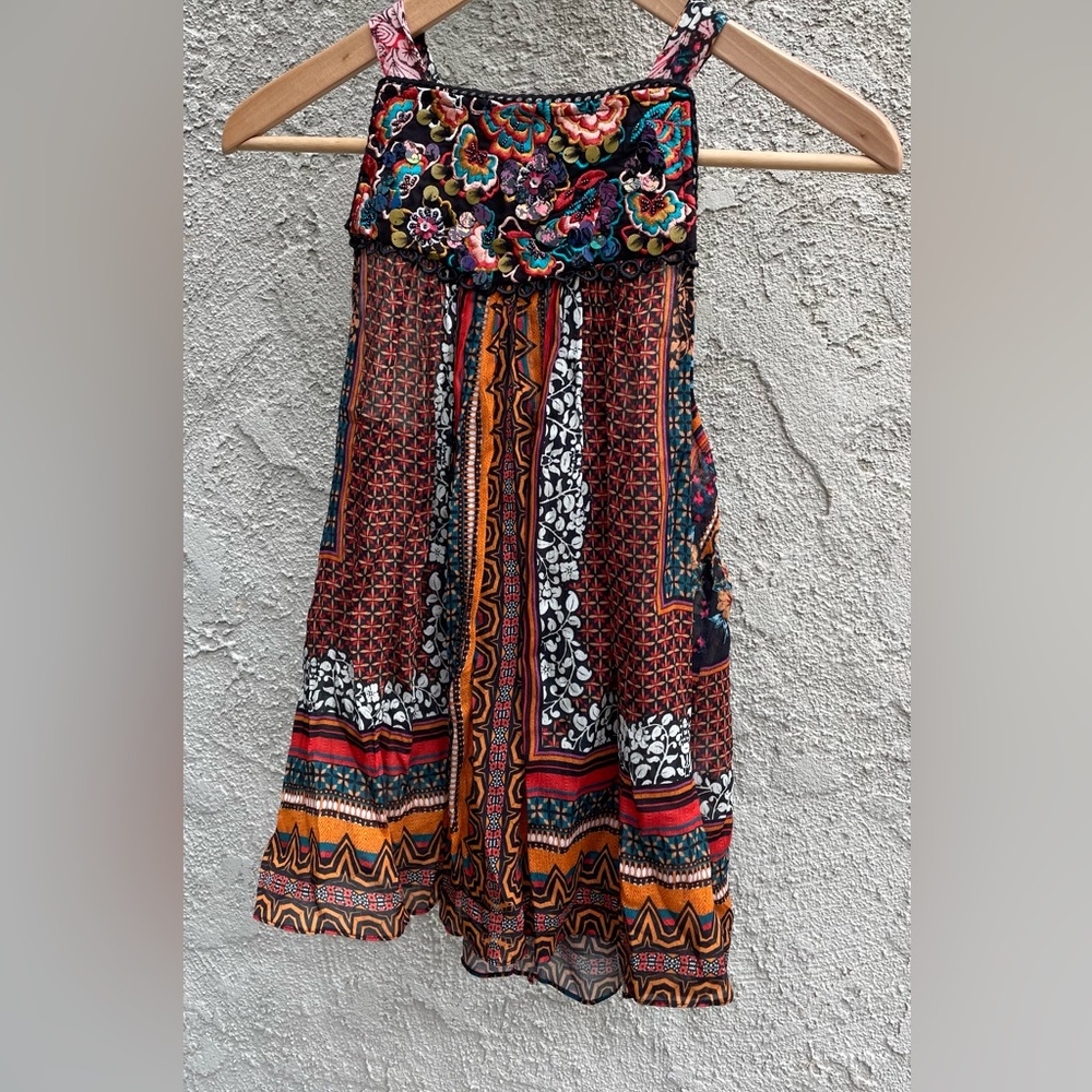 Anthropologie bohemian sleeveless blouse